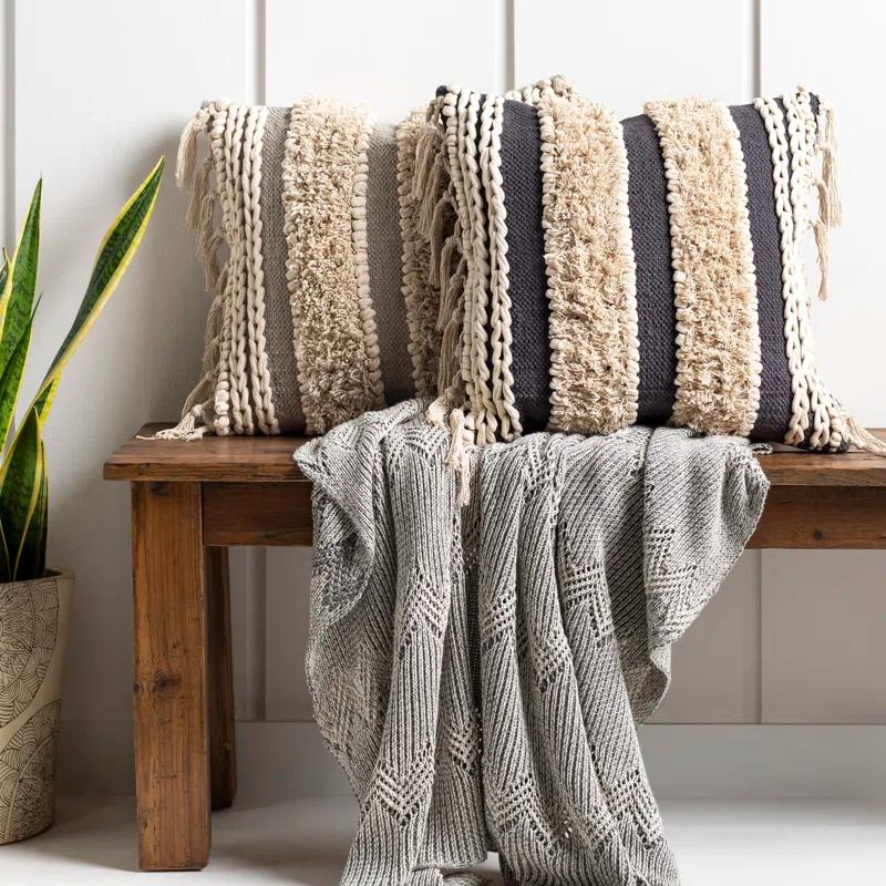 Joss & Main Venora Striped Cotton Throw Pillow
