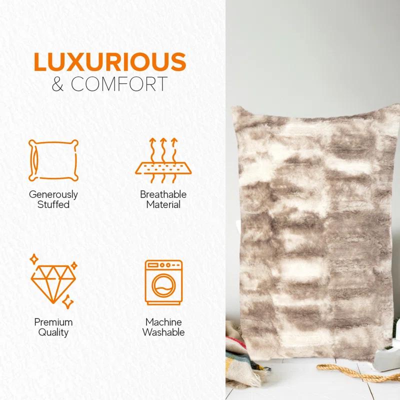 Cheer Collection Geometric Faux Fur Throw Pillow