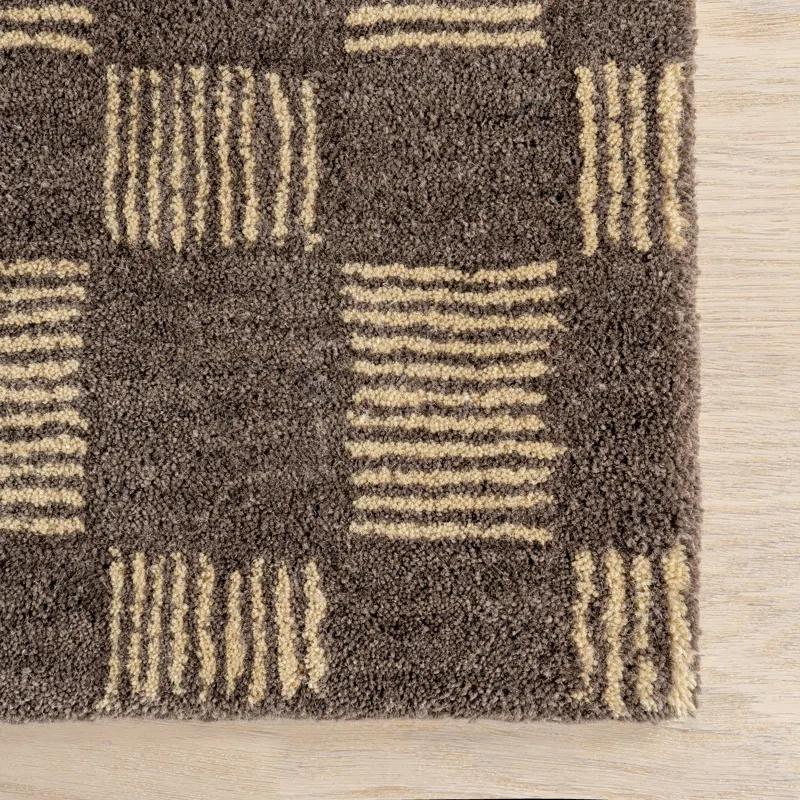 Ebern Designs Quince Checkered Wool Area Rug
