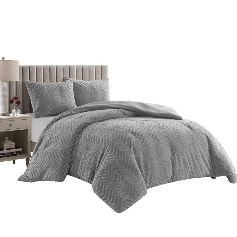 Nanshing America, Inc Harvard Gray Microfiber 3 Piece Comforter Set