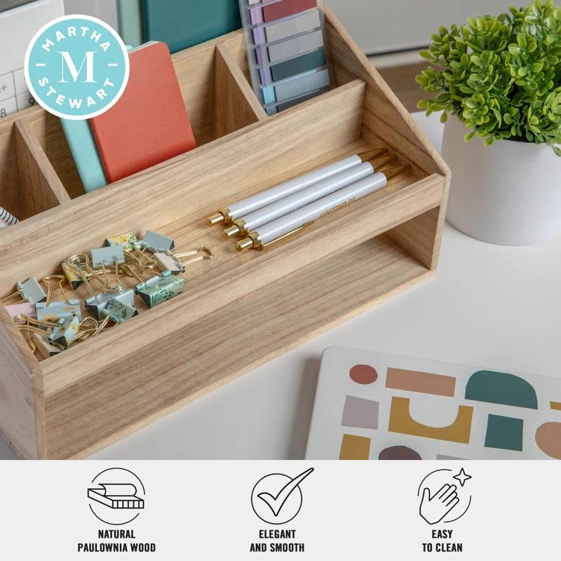 Martha Stewart Thomas Martha Stewart Wooden Office Desktop Organizer