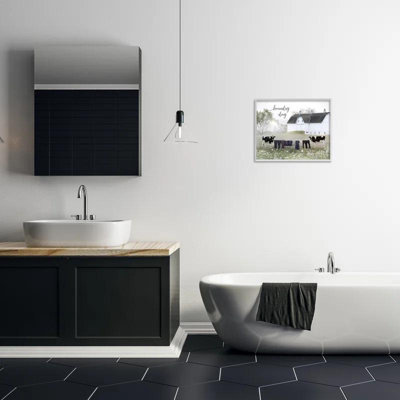 Stupell Industries " Laundry Day Rural Cows Meadow " by Lori Deiter