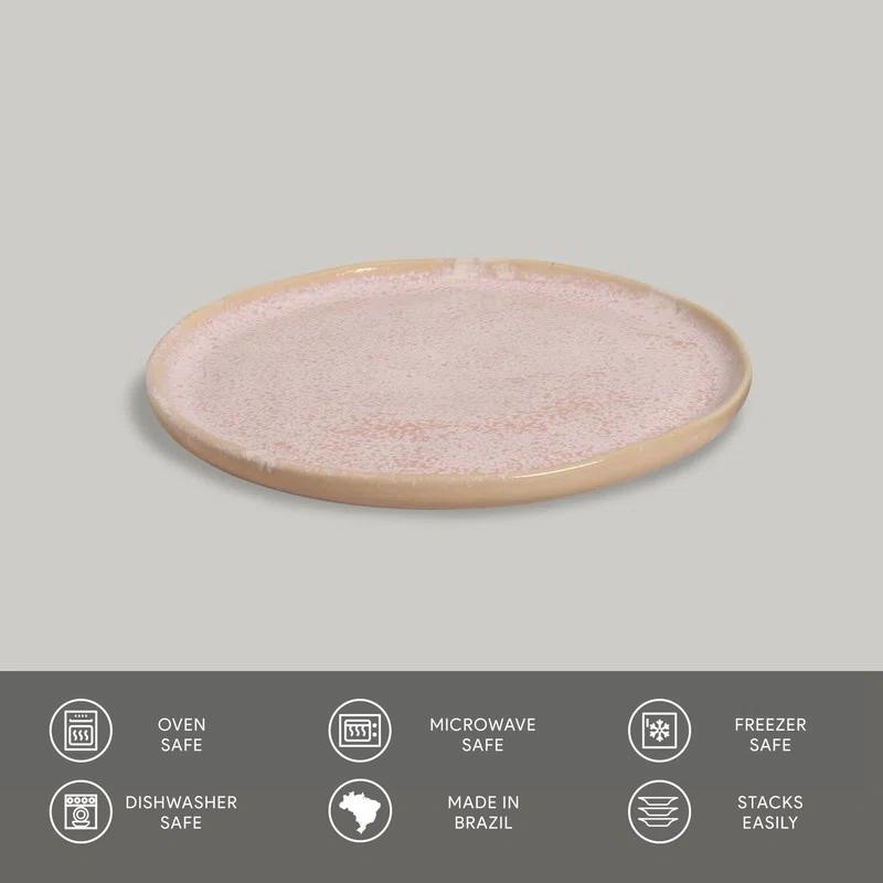 Porto Brasil Matte Black 6.1'' Stoneware Bread And Butter Plate (Set of 6)