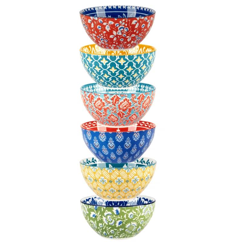 Certified International Panache Set of 6 All Purpose Bowl 6.25in 6 asst 6.25in Diam x 3in 30oz | Wayfair