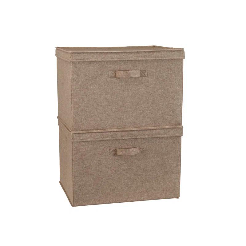 Household Essentials Household Essentials Wide Storage Box Fabric Bin (Set of 2)