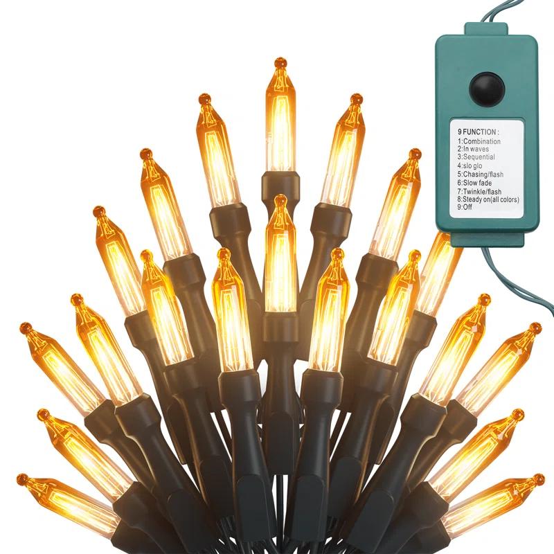 Bring Home Furniture 516" Halloween & Christmas Decorative 100-Bulb LED String Lights, Outdoor Waterproof, Reusable