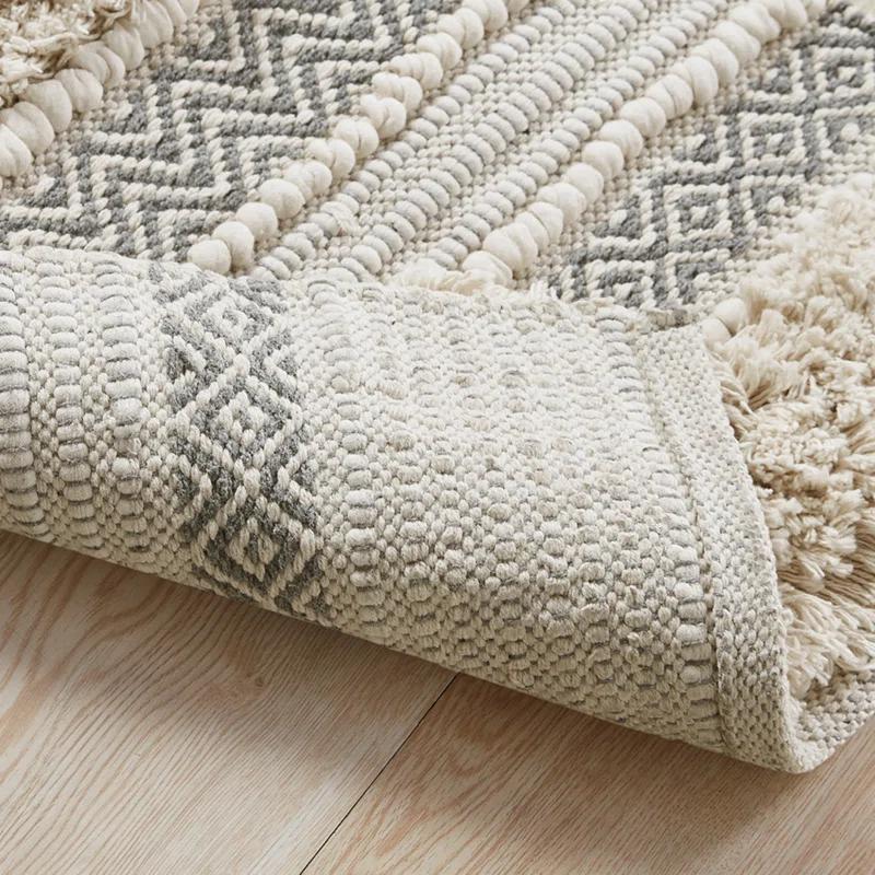 INK+IVY Asher Cotton Blend Bath Rug with Non-Slip Backing