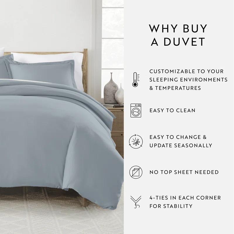IEnjoy Home Super Soft Double Brushed Duvet Cover Set