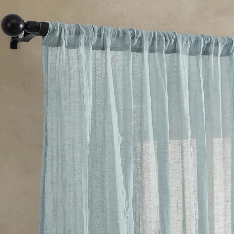Solid Semi-Sheer Curtain Panels (Set of 2)