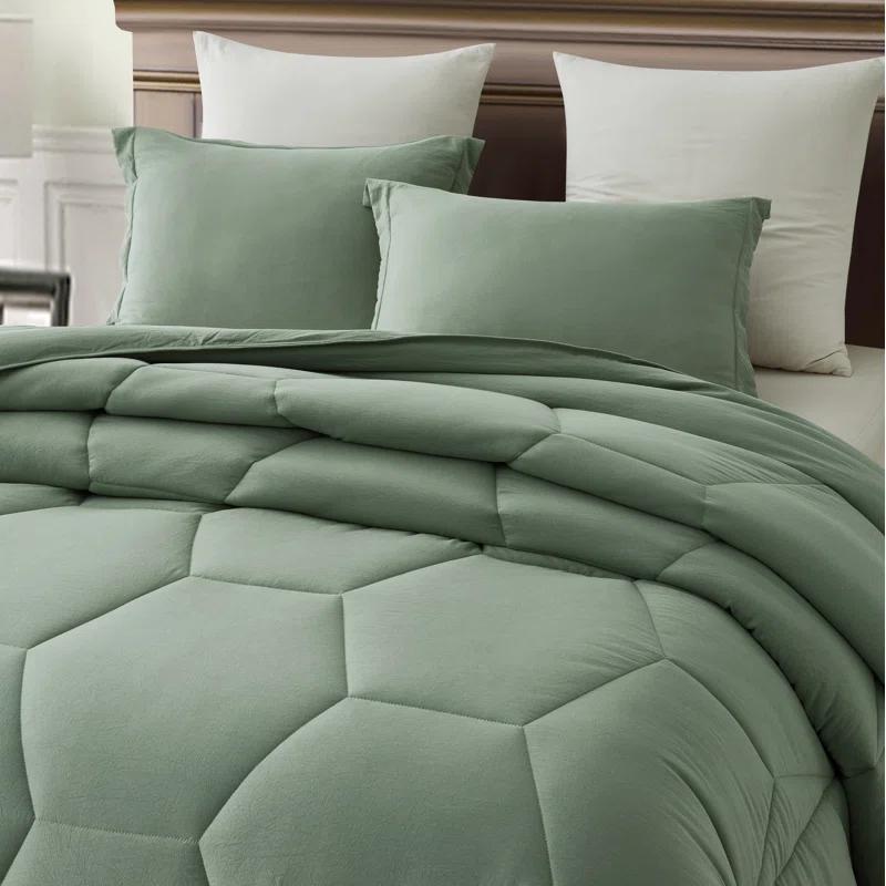 Washed Microfiber Bedding Standard Comforter Set