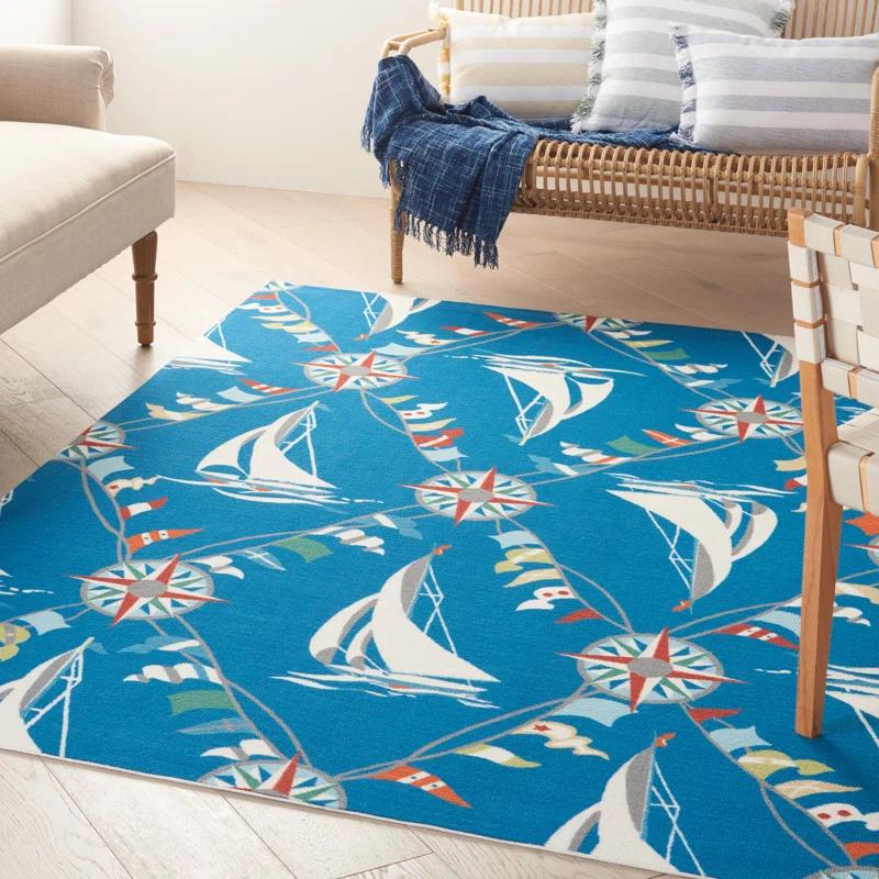 Waverly Navy Outdoor Area Rug