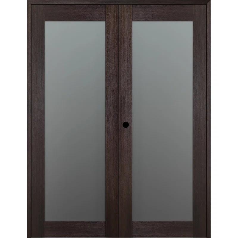 Belldinni Avon 207 Solid Manufactured Wood and Glass Frosted Prefinished Standard French Door