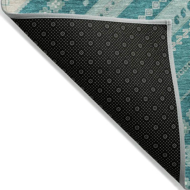 Machine Washable Indoor/Outdoor Chayden ACN1010 Teal 2'6" x 3'10" Rug
