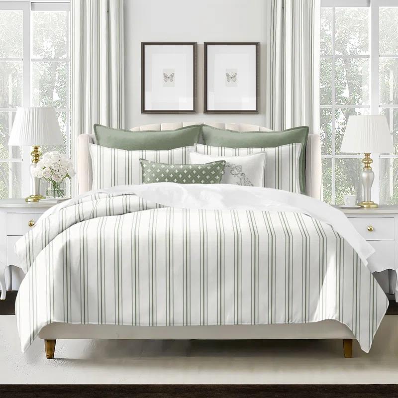August Stripe Reversible Cotton Comforter Set