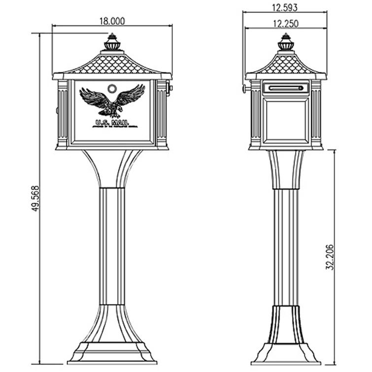 Pedestal Locking Post Mounted Mailbox