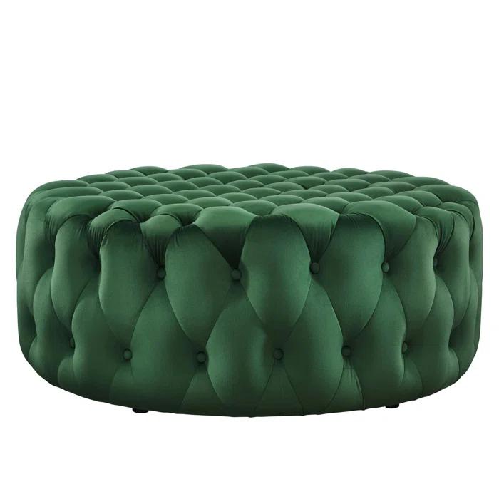 Modway Modway Amour Tufted Button Large Round Performance Velvet Ottoman