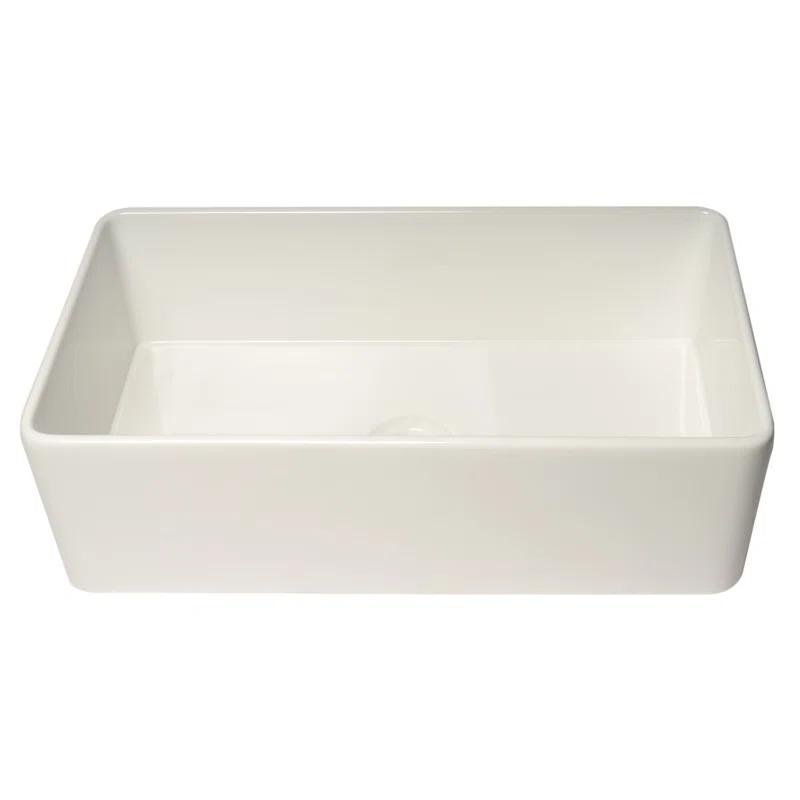 Alfi Brand 33'' L Farmhouse / Apron Single Bowl Fireclay Kitchen Sink ABF3318S-W