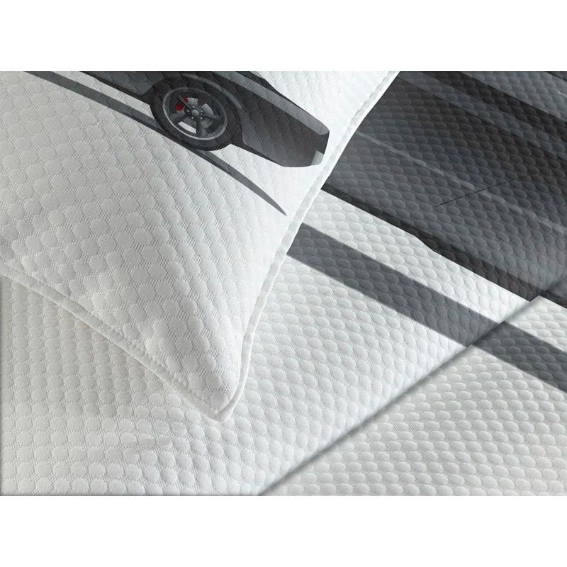 Ambesonne Cars Bedspread Set Retro Supercharger Vehicle Charcoal Grey Orange | Wayfair