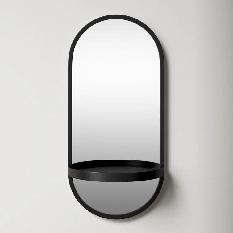 Lumi Metal Flat Mirror with Shelves