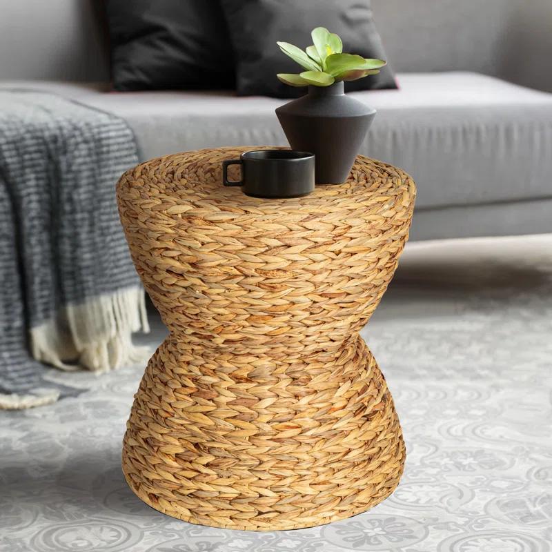Household Essentials Water Hyacinth Hourglass Stool