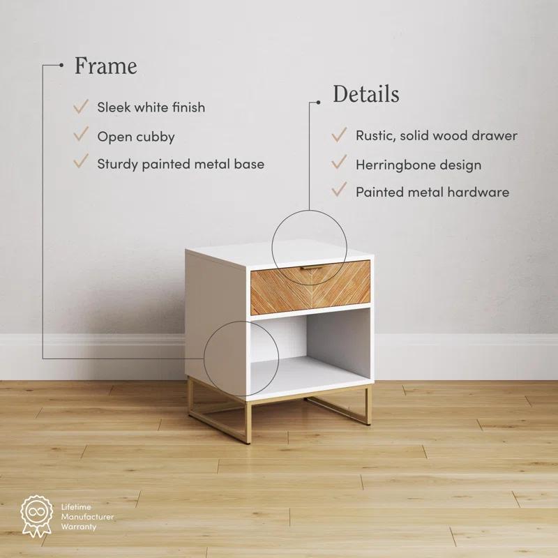 19'' W Metal Nightstand