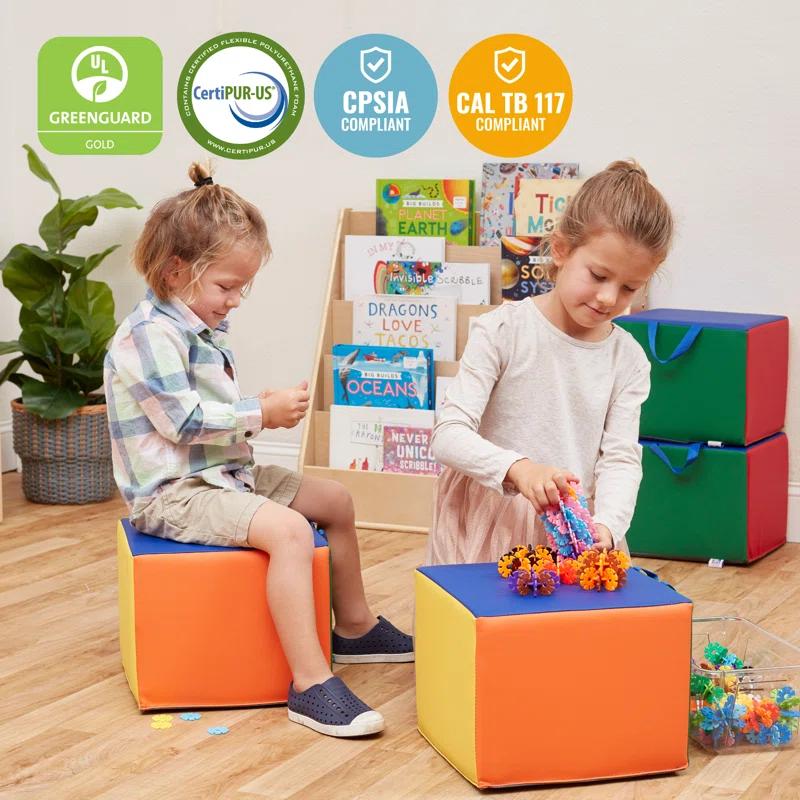 ECR4Kids ECR4Kids SoftZone Children's Cozy Cubes, Flexible Seating, 4-Pack