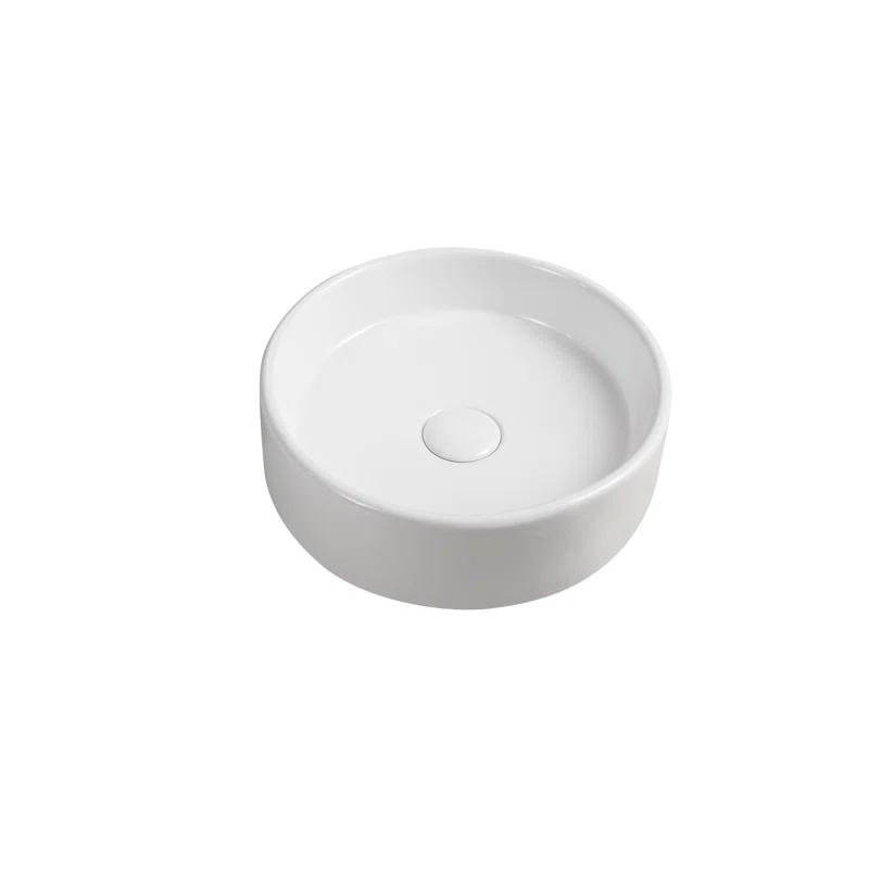 Elanti 1102 Elanti 13.63'' White Porcelain Circular Bathroom Sink