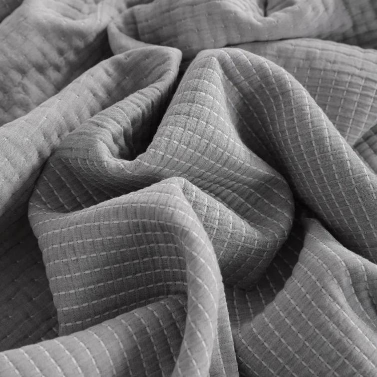 NTBAY 3 Layers Cotton Bed Blanket, Soft Breathable Quilt for Adults, Dot - NTBAY