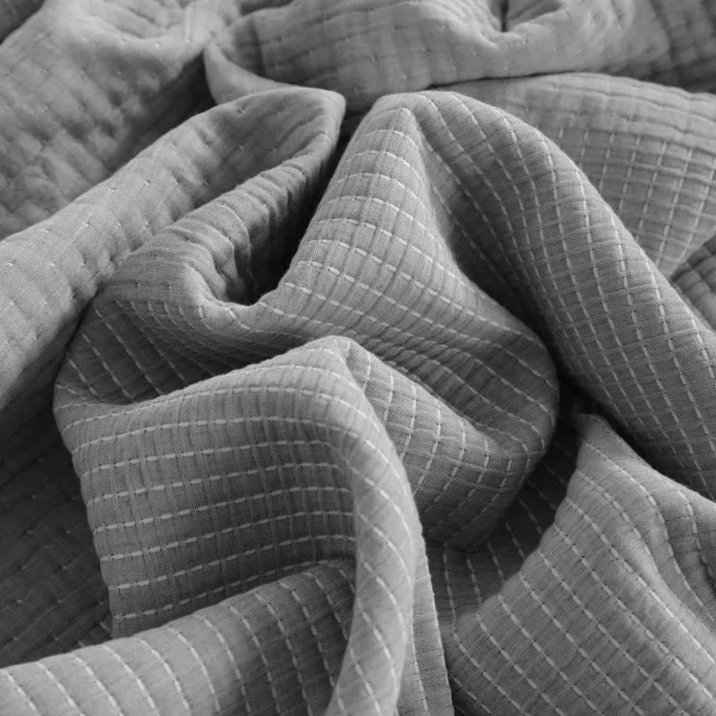 NTBAY 3 Layers Cotton Bed Blanket, Soft Breathable Quilt for Adults, Dot - NTBAY