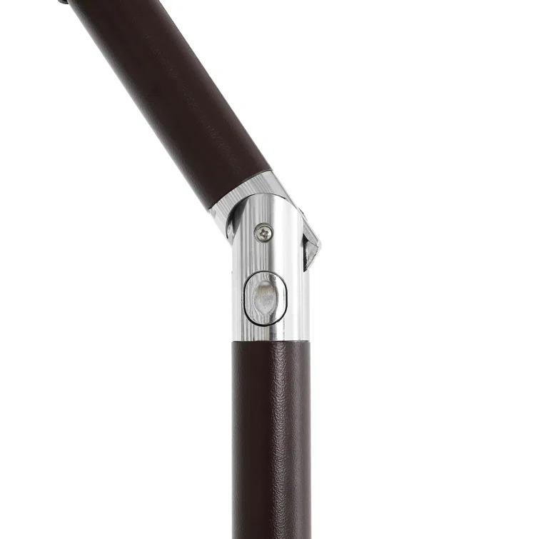 Arlmont & Co. Tasheba 9 ft. Classic Scalloped Fringe Half Market Patio Umbrella with Crank, and UV Protection