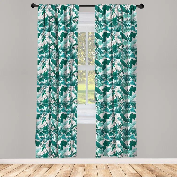 Ambesonne Hawaii Exotic Summer Blooming Semi-Sheer Rod Pocket Sliding Panels | Wayfair