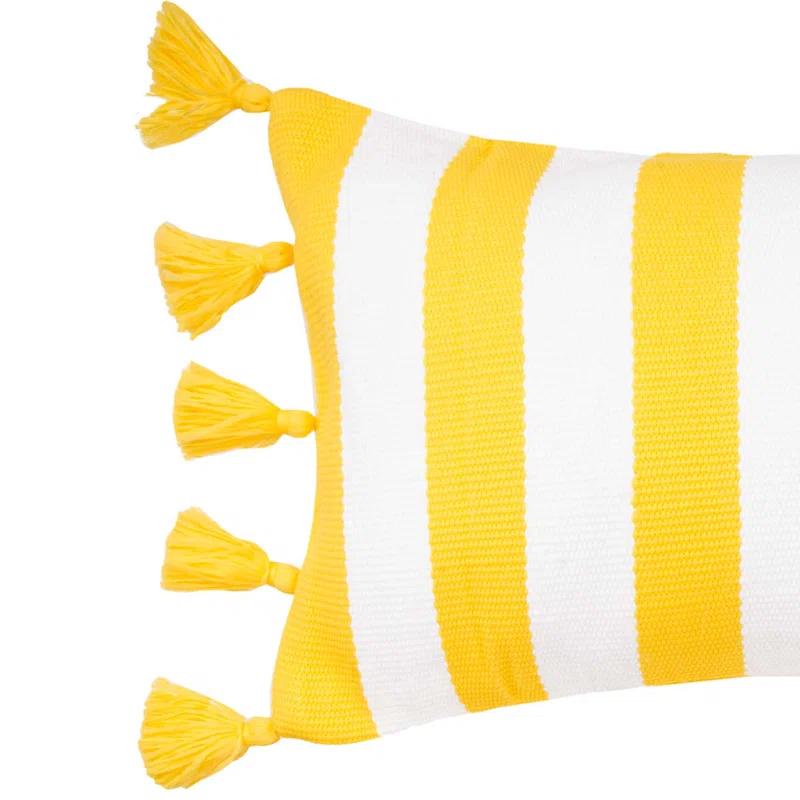 C&F Home Cabana Daffodil Stripes Tassels Pillow