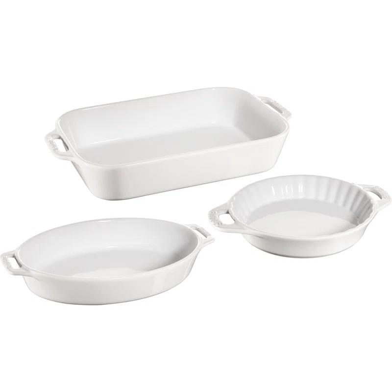 Staub ® White 3-Piece Mixed Baking Dish Set