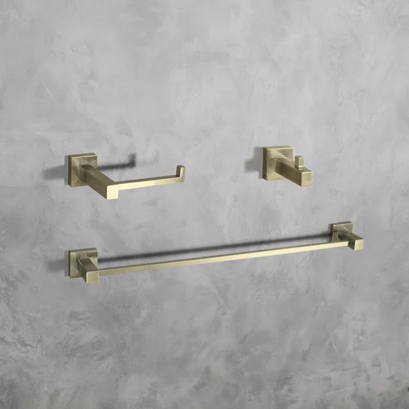 Elegant Lighting HWB-12S3HBGD Isla 3 - Piece Bathroom Hardware Set