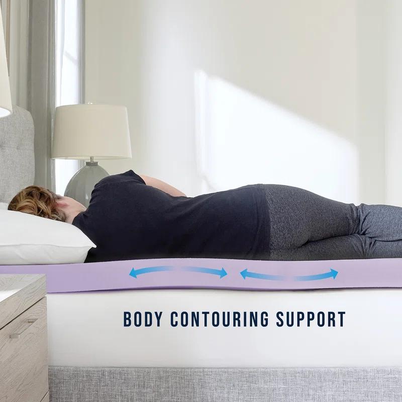 BodiPEDIC 3" Lavender Infused Memory Foam Mattress Topper