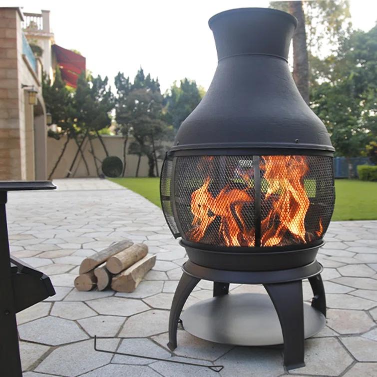 Heatmaxx Round Cast Iron Wood Burning Smokeless Chimnea