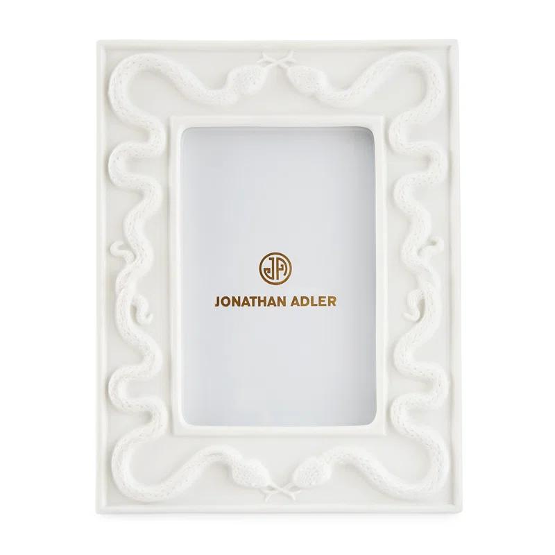 Jonathan Adler Eden White Ceramic Picture Frame