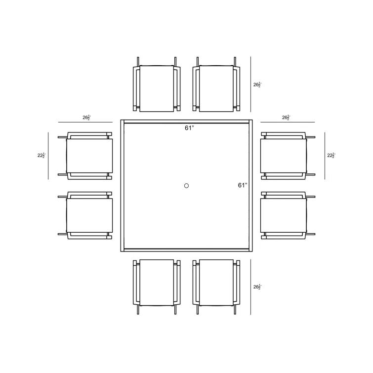 Placido Square 8 - Person Outdoor Dining Set