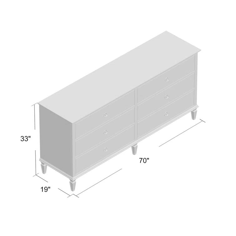 Canora Grey Victoria 6-Drawer Double Wide Wood Dresser
