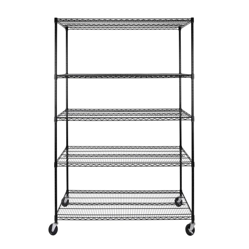 UltraDurable 24" D 5-Tier NSF-Certified Steel Shelving with Wheels