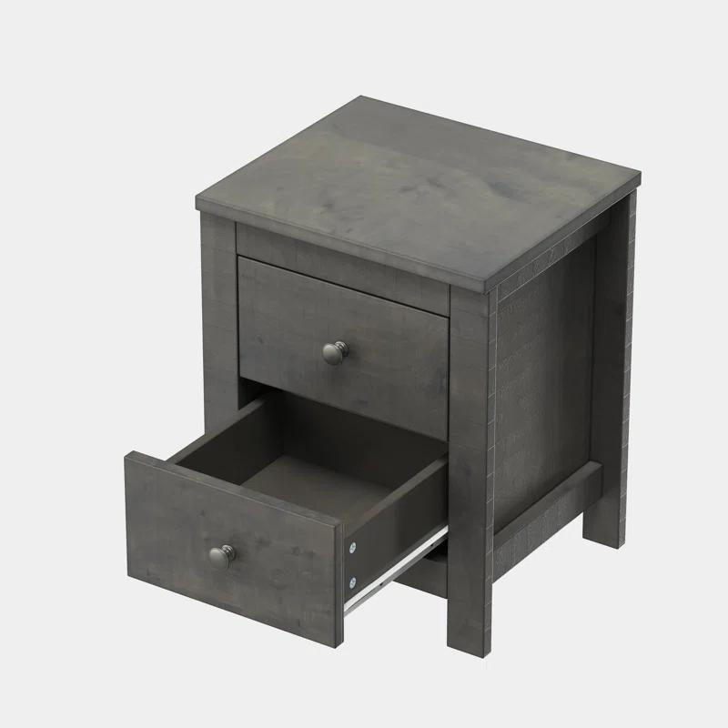 Decopom Farmhouse Wooden Nightstand Set of 2