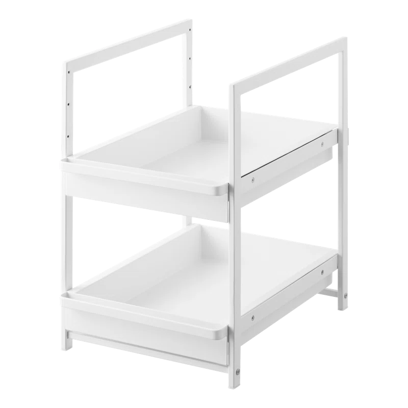 Yamazaki Home Yamazaki Home Tower Under-Sink Rack With Pull-Out Shelf, Versatile Kitchen Cabinet Storage Drawers, 2 Tiers, Sturdy Organization System - Steel
