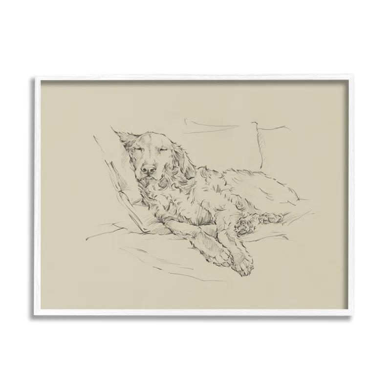 Stupell Industries " Peaceful Resting Labrador Dog Pencil Sketch Drawing " by Ethan Harper