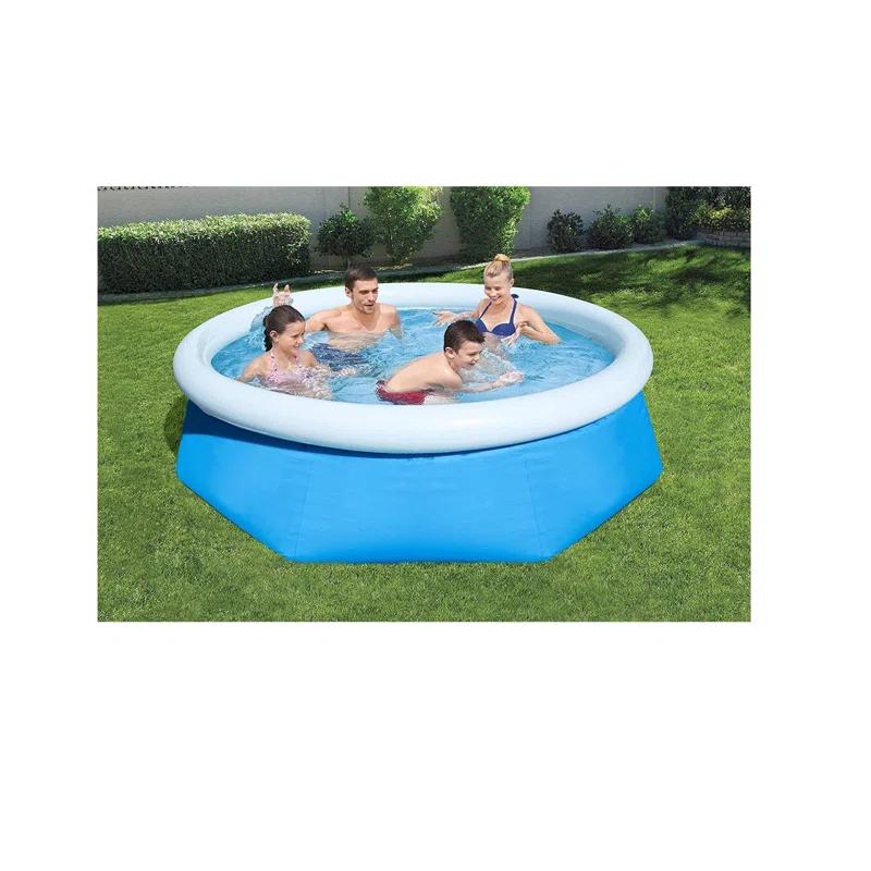 Northlight Seasonal Round Inflatable Easy Set Kids Swimming Pool with Filter Pump