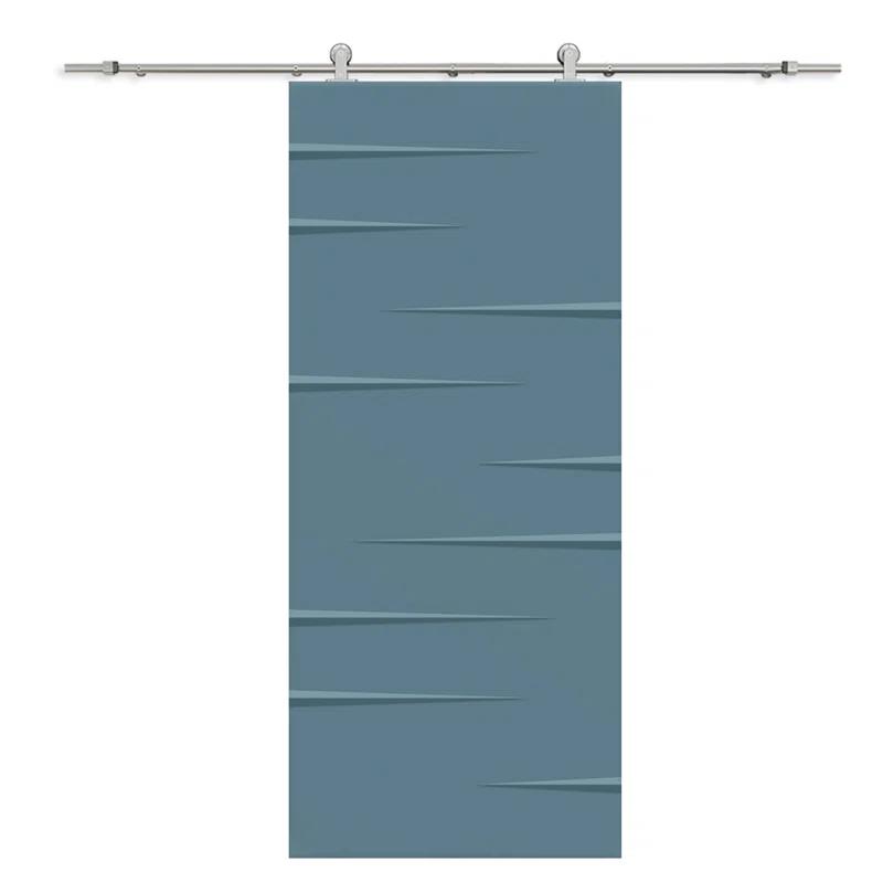 Calhome Paneled Manufactured Wood Painted Barn Door