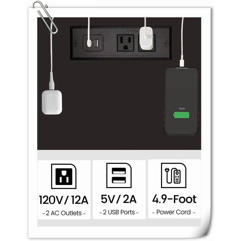 End Table With Charging Station, Side Table With USB Ports And Outlets, Nightstand, 2-Tier Storage Shelf, Sofa Table For Small Space, 1 Package(2PCS)