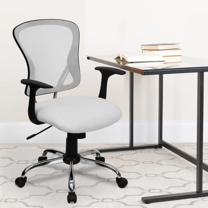 Flash Furniture Mid-Back Mesh Swivel Task Office Chair with Chrome Base and Arms