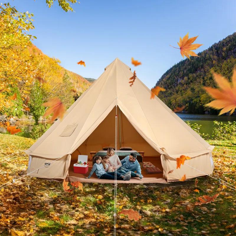 VEVOR VEVOR Canvas Bell Tent 4-Season Camping Yurt Tent with Stove Jack