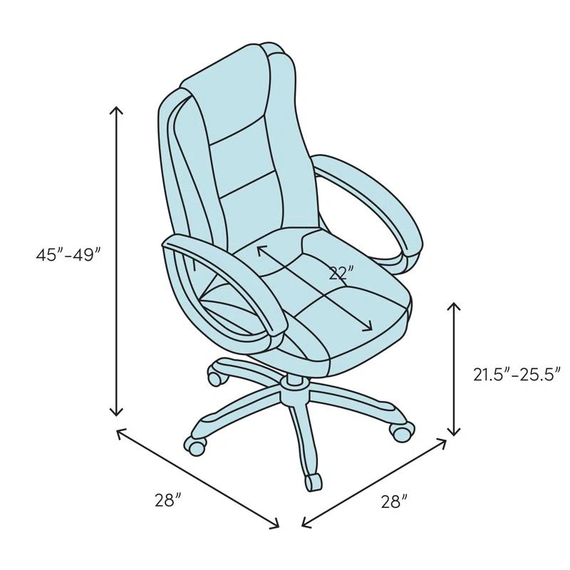 Belladonna Big & Tall LeatherSoft Ergonomic Office Chair with Headrest and Loop Arms by Flash Furniture