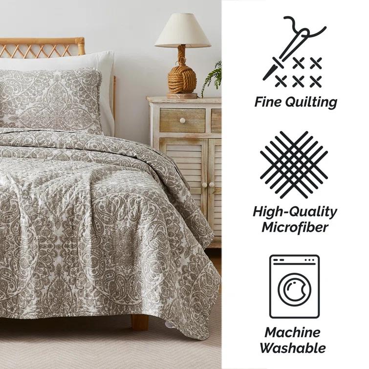 SouthShore Fine Linens Ashanti Oversized easy care lightweight Quilt Set by Southshore Fine Linens